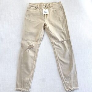 SER.O.YA Diego Designer Jeans Mens 32 Sand Dune Distressed Slim Fit‎